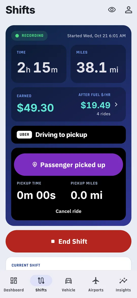 Driving to pickup